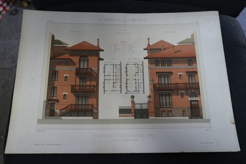 Lithographie xixe architecture - xixe,