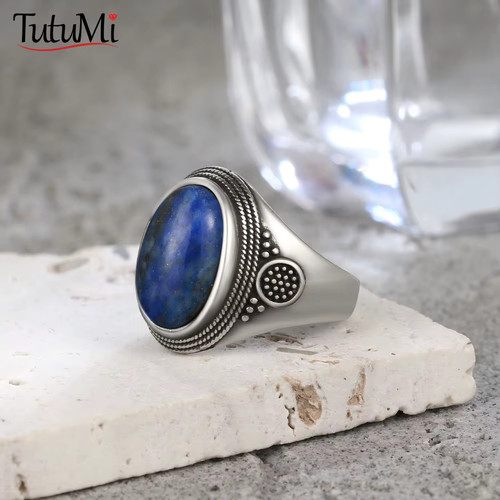 Bague mariage argent 925 lapis - bague,