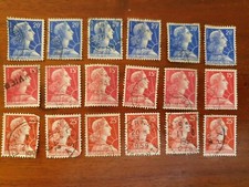 Lot 18 Timbres France francais anciens oblitérés 15f 20f 25f Marianne de MULLER
