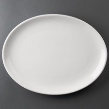 Assiettes ovales Athena 305 x 241mm Lot de 6 Blanc 29H x 305L x 241P mm Porce...