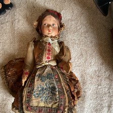 POUPEE CORPS TISSU VISAGE CARTON BOULLI COSTUME DE L'EST