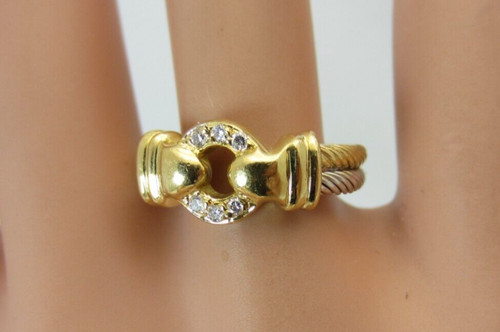 Bague câble blanc - en, or