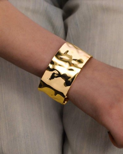 Bracelet large manchette doré - manchette,