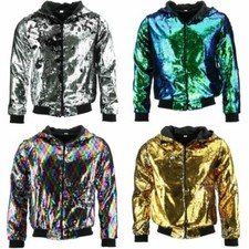 Sequin Blouson Capuche Veste