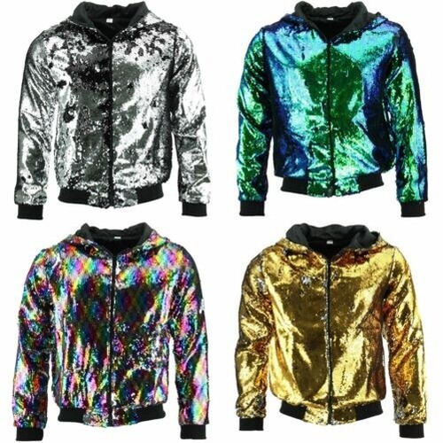 Sequin blouson capuche veste - blouson,