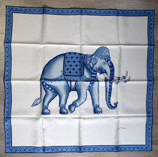 Carré de Soie Jim Thompson Thaïlande neuf 83 x 80 cm Décor Eléphant fait main