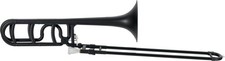 Plastique Trombone Sib/F Bell: 216mm Super Léger avec Embouchure & Étui Noir Mat