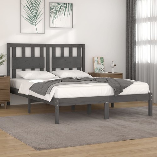 Cadre lit blanc bois pin - lit,