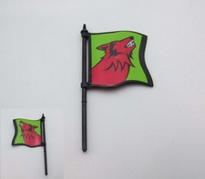 PLAYMOBIL (L717) MOYEN-AGE - Grand Drapeau Chevaliers Loup & Mat 4440 (marques)