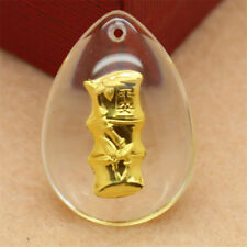 SUPERBE PENDENTIF BAMBOU PORTE CHANCE  EN OR JAUNE  PUR  24  CARATS - CADEAU ?