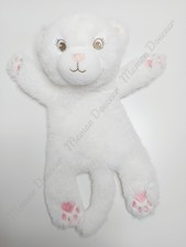 Doudou Plat/Mouchoir Chat Blanc Coussinets Nez Rose Fourrure  Prémaman Orchestra
