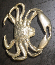 Boucle de ceinture vintage en laiton – Design crabe réaliste