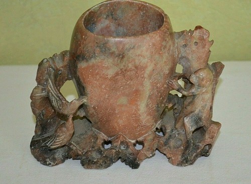Ancien rince pinceaux pierre - pinceaux,