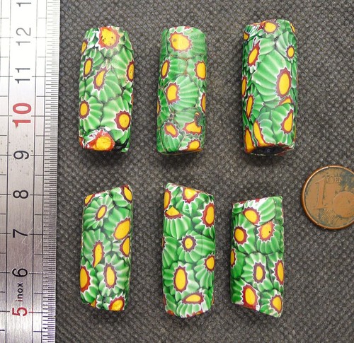 Perles millefiori verre murano - perles,