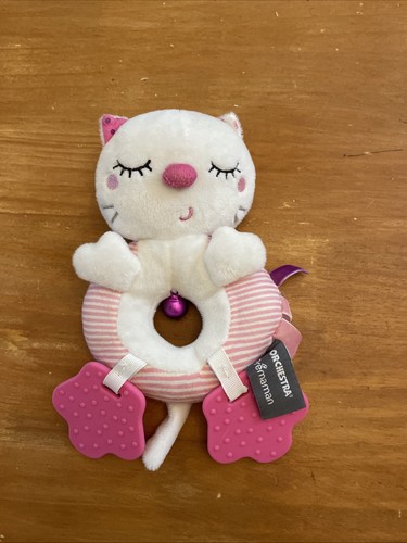 Doudou peluche hochet chat - hochet,