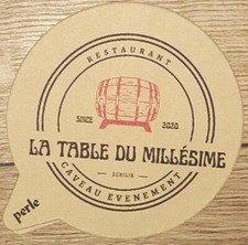 sous bock bière brasserie PERLE - LA TABLE DU MILLESIME- Schiltigheim (67)