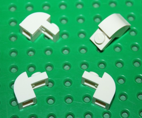 Lego white brick curved ref - white,
