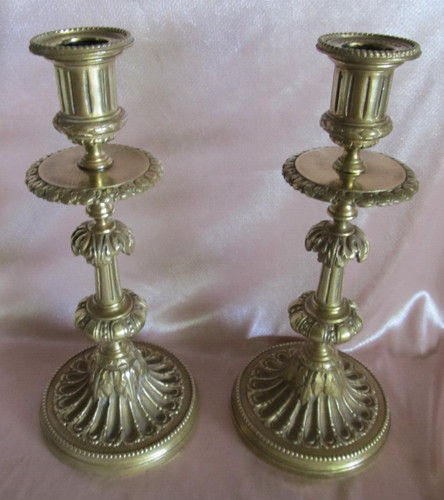 Paire bougeoirs flambeaux - paire,