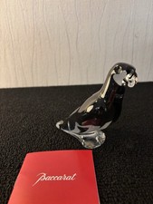 Perruches / perroquets anthracite en cristal de Baccarat