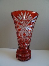 Grand Vase en cristal taillé bicolore Style Bohème Saint Louis