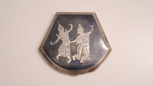 Ancien poudrier argent - ancien,