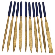 10 Mini Limes Diamantées Titane Pour  Métal Résine Céramique Maquette Diorama HO