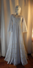 Robe de Mariée Vintage- Voile de coton et Dentelle T 40