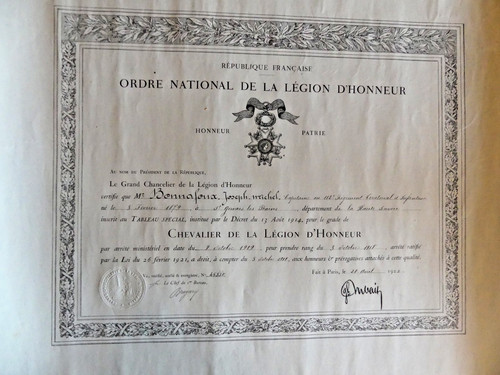1918 diplôme chevalier - diplôme,