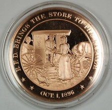 Bronze Proof Medal R F D Brings the Store to the Farmer October 1 1896
