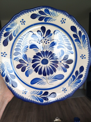 Plate faience quimper hand - plate,