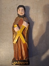 JOLIE STATUE BOIS POLYCHROME SAINT ANDRE ART POPULAIRE