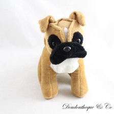 Peluche chien PLAYKIDS bouledogue marron noir assis 19 cm (MO7897)