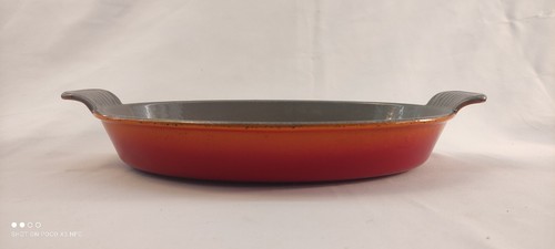 Creuset ancien plat orange - creuset,