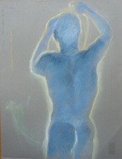 IVANYI LASZLO (1934-) SCENE EROTIQUE GAY NU MASCULIN PASTEL SUR PAPIER 2014 (20)