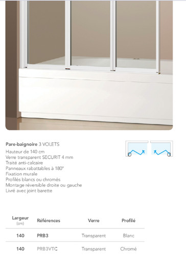 Pare baignoire volets - baignoire, 3