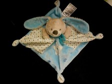 doudou plat lapin bleu étoiles MOTS D'ENFANTS (5 dispo)