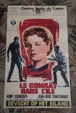 Ancienne affiche (belgique)  LE COMBAT DANS L'ILE  1962 Romy Schneider  58x35
