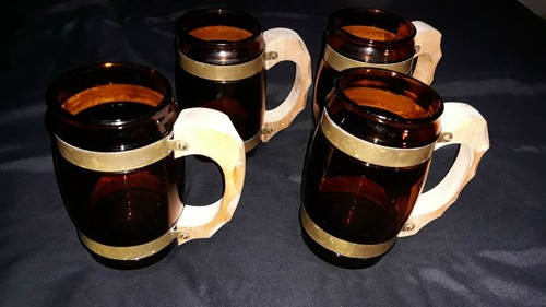 Brown barrel shaped glass - shaped,