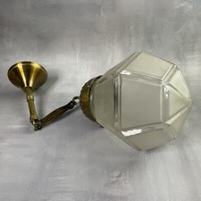 Luminaire suspension vintage avec globe boule avec facette dépoli type art déco