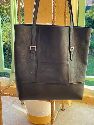 Sac cabas cuir - , noir