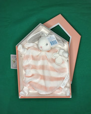Doudou Plat Lapin Blanc Rayé