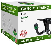 Attelage Fixe pour Fiat PANDA Hayon, 4x4, système GPL sous le véhicule 82-03 13p