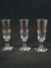 3 Anciennes Flûtes A Champagne En Cristal Taillé Baccarat / Saint Louis 