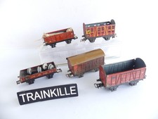 MARKLIN ANCIEN METAL HO 5 WAGONS DIVERS A ESSIEUX 364 / 365 / 381 / 386