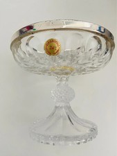 Coupe sur pied en cristal Bavaria Bleikristall – Art Déco – 12 x 14 cm