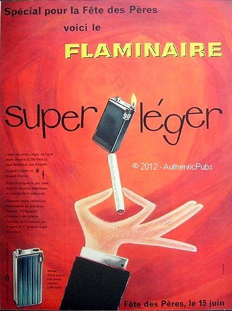 Publicite flaminaire briquet - flaminaire,
