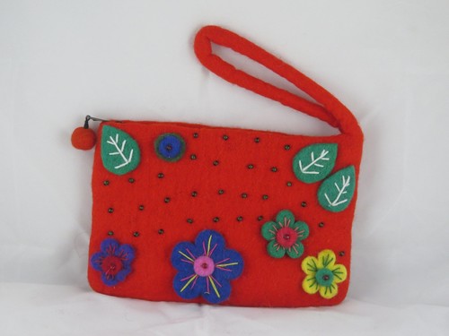 Multicolor flower beaded felt - flower,