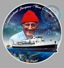 STICKER COMMANDANT JACQUES-YVES COUSTEAU LA CALYPSO PLONGEUR ECOLOGISTE CD114