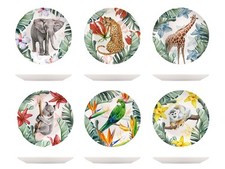 Ensemble de 6 assiettes à fruits exotiques H&H en porcelaine new bone china