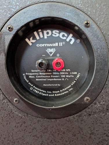 Klipshorn cornwall stereo - klipshorn,